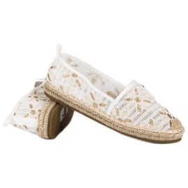 Seastar Espadrilles en dentelle blanche jaune 6