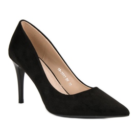 Vinceza Escarpins en daim noir le noir 2