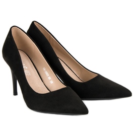 Vinceza Escarpins en daim noir le noir 5