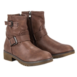 Encor Bottes de motard marron brun 1 Encor Bottes de motard marron brun 1