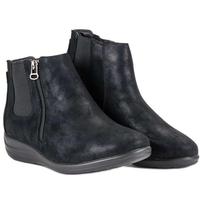 Kylie Bottines noires sur une fermeture éclair le noir 1