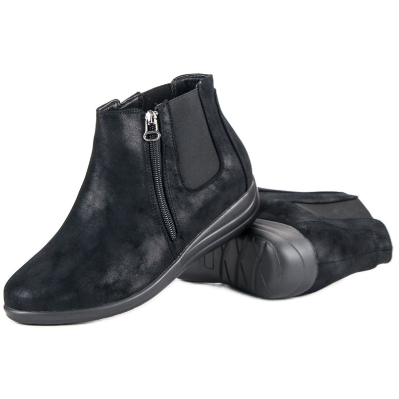 Kylie Bottines noires sur une fermeture éclair le noir 2