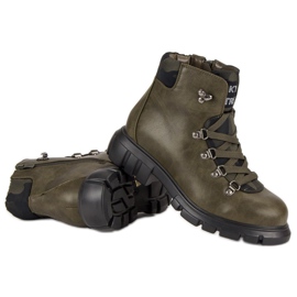 Kylie Bottes à lacets vert 6