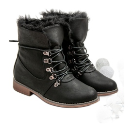 Queentina Bottes Avec Fourrure noir 1
