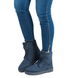 Forever Folie Bottes en daim chaudes bleu 5