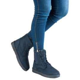 Forever Folie Bottes en daim chaudes bleu 6