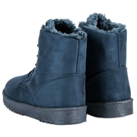 Forever Folie Bottes en daim chaudes bleu 3