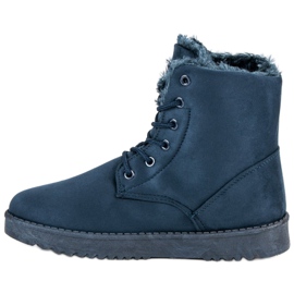 Forever Folie Bottes en daim chaudes bleu 2