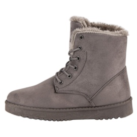 Forever Folie Bottes en daim chaudes gris 3