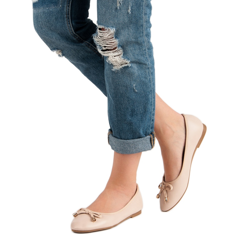 Ballerine Poudre Avec Noeud rose 1