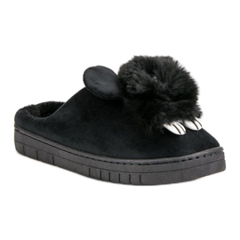 Pantoufles confortables le noir 3
