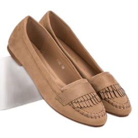 Small Swan Mocassins classiques beige foncé 2