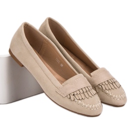 Small Swan Mocassins classiques beige clair 2