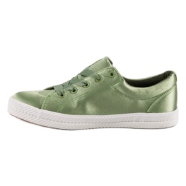 Kylie Baskets en satin vert 3