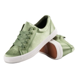 Kylie Baskets en satin vert 4