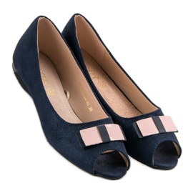 Ballerines Vinceza à bout ouvert bleu 3