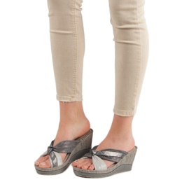 Sandales compensées VINCEZA gris 1