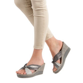 Sandales compensées VINCEZA gris 2