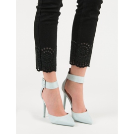 Escarpins en daim bleu 1