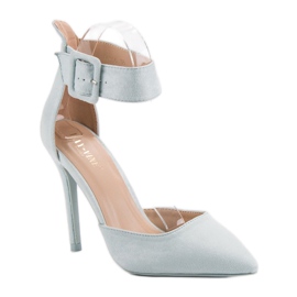 Escarpins en daim bleu 3