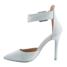 Escarpins en daim bleu 4
