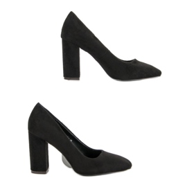 Sweet Shoes Escarpins en daim sur un pilier le noir 1