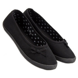 McKey Ballerine Textile Avec Noeud noir 1