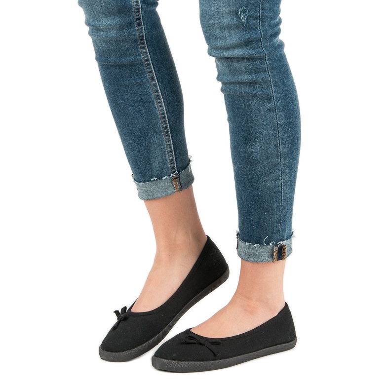 McKey Ballerine Textile Avec Noeud le noir 2