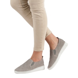Filippo Baskets à enfiler en cuir gris 1