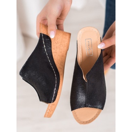 Filippo Pantoufles compensées noires 1