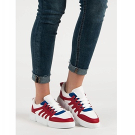 SHELOVET Chaussures de sport confortables blanche rouge 1