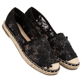 Nio Nio Espadrilles En Dentelle À Fleurs le noir 5