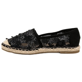 Nio Nio Espadrilles En Dentelle À Fleurs noir 1