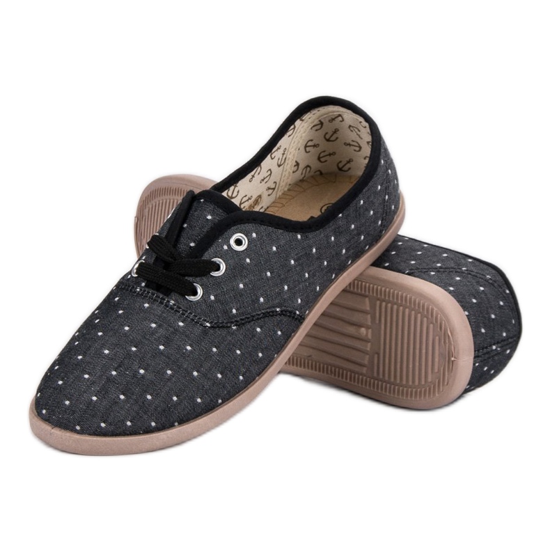 Baskets à pois le noir 1