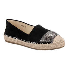 Small Swan Espadrilles En Daim Avec Cristaux le noir 4