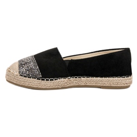 Small Swan Espadrilles En Daim Avec Cristaux le noir 5
