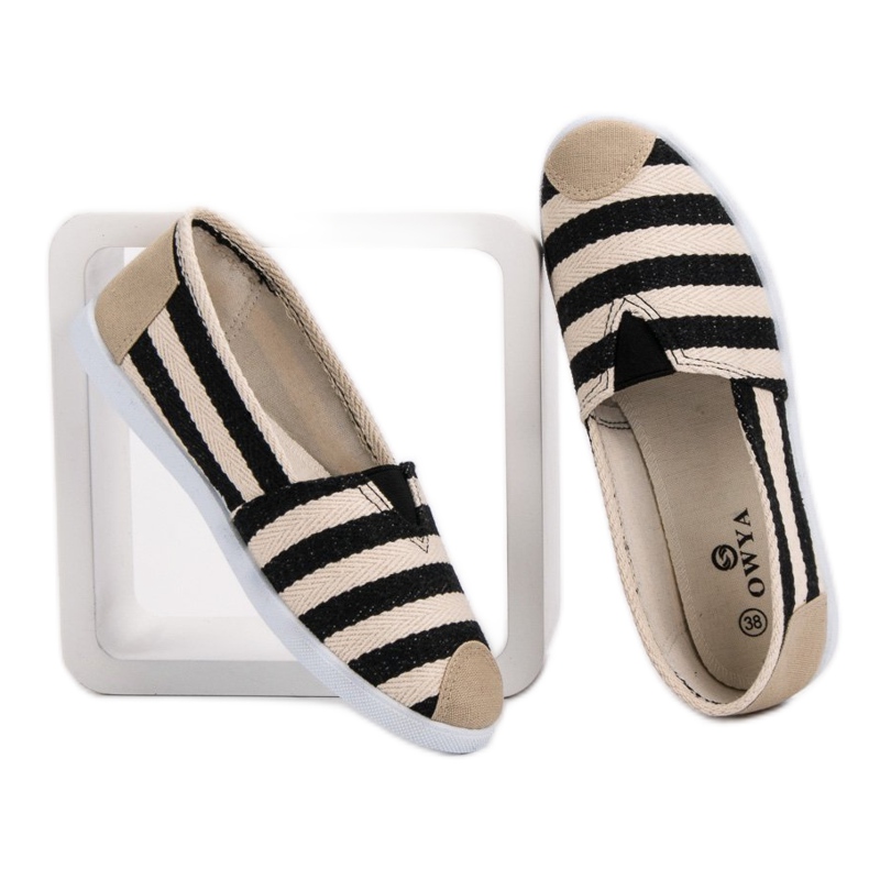 Slipons rayés noir brun 2