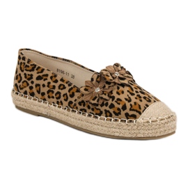 Espadrilles À Fleurs brun 2