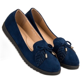 Comer Ballerines en daim bleu marine 1