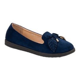 Comer Ballerines en daim bleu marine 4