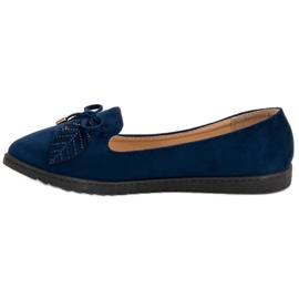 Comer Ballerines en daim bleu marine 5