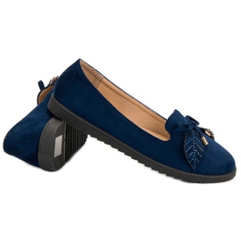 Comer Ballerines en daim bleu marine 6