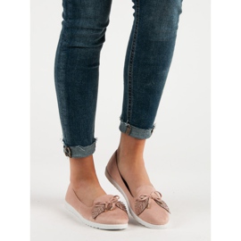Comer Ballerines en daim poudré rose 6