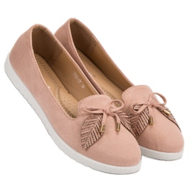 Comer Ballerines en daim poudré rose 2