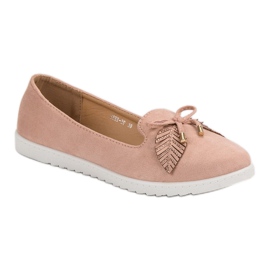 Comer Ballerines en daim poudré rose 3