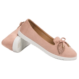 Comer Ballerines en daim poudré rose 5
