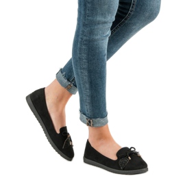 Comer Ballerines en daim noires le noir 1
