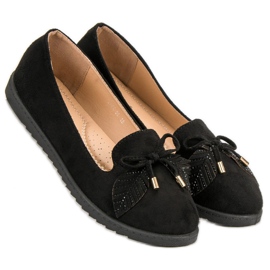 Comer Ballerines en daim noires le noir 5