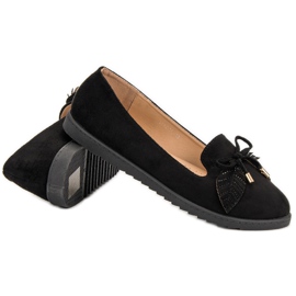 Comer Ballerines en daim noires le noir 4