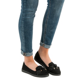 Comer Ballerines en daim noires le noir 6